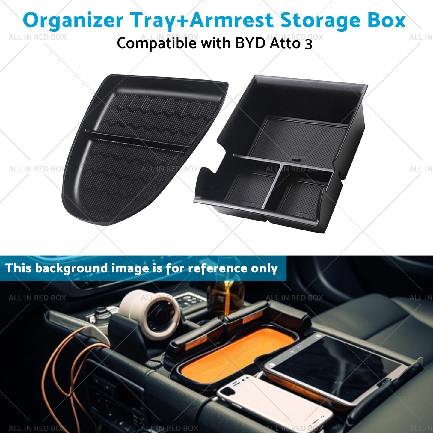 {{ Armrest Storage Box? Organizer Tray Suitable For BYD Atto 3 22-23 }} - Buy Car Parts Online at {{ Kaka Auto Parts }}.