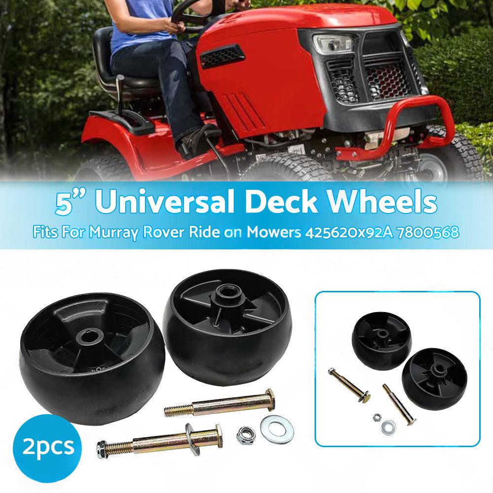 2x 5 inch Universal Deck Wheels for Murray Rover Ride on Mowers 425620x92A 42581x50D