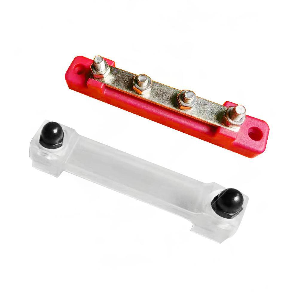 2Pcs Bus Bar Power Distribution Terminal Block 2 Way 12V 150A Busbar Red and Black