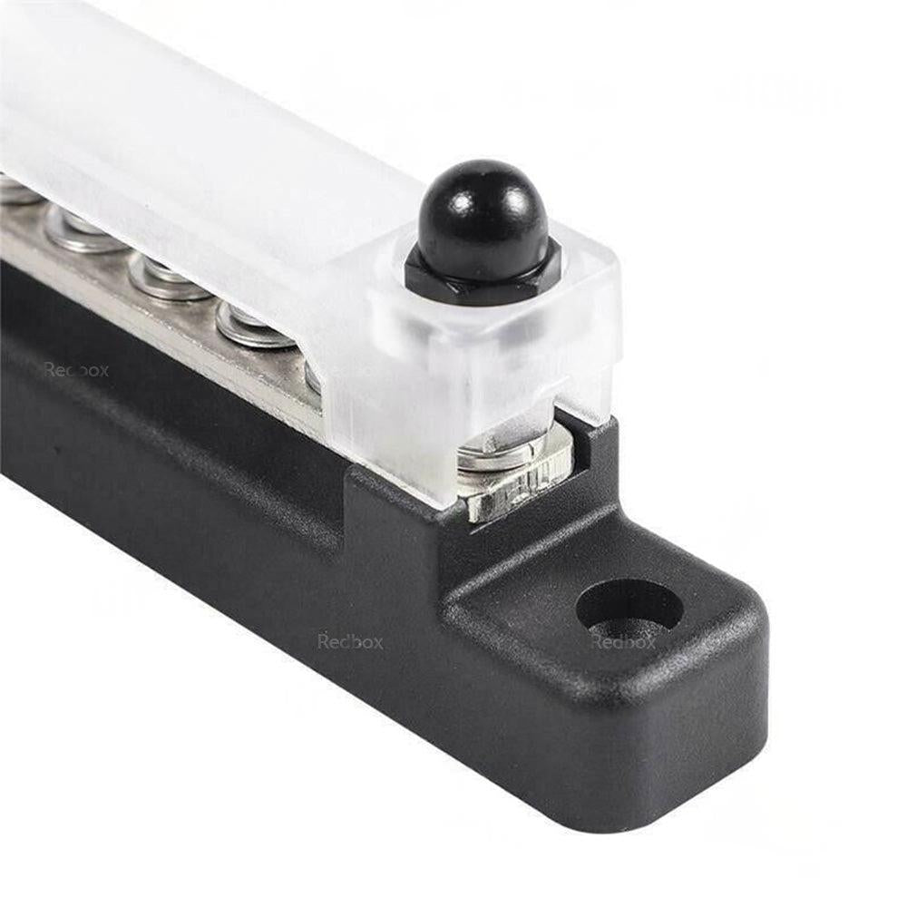 1 Red and 1 black Bus Bar Power Distribution Terminal Block 6 Way 12V 150A Rated