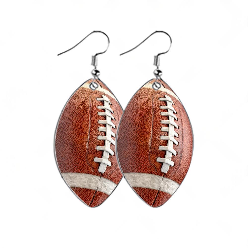 48PCS Sublimation Blank MDF Rugby Earring Double-Sided w Hook and Jump Ring DIY