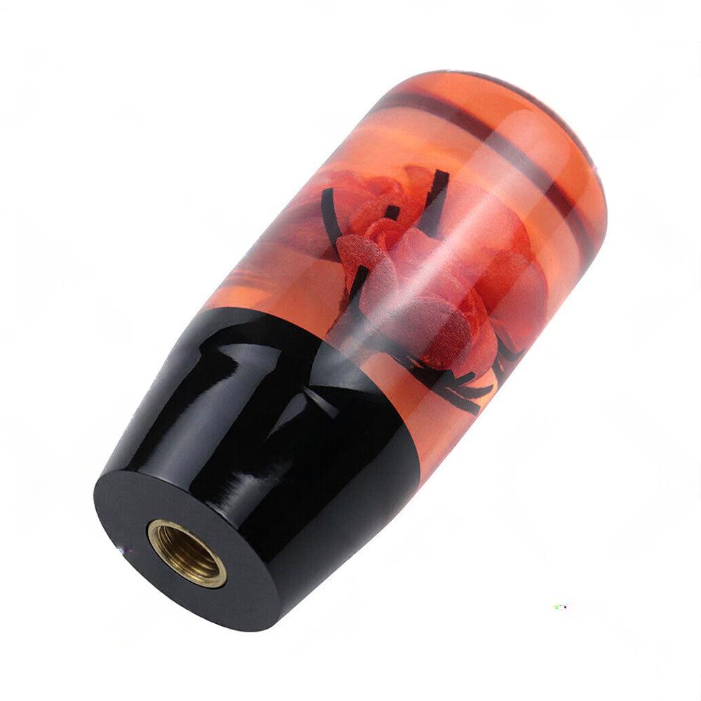 10cm Clear Red Real Flower Manual Gear Stick Shift Knob Lever Shifter