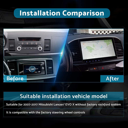 32GB 10.1 Inch CarPlay Radio Head Unit GPS Navi Suitable For Mitsubishi Lancer 10 CJ