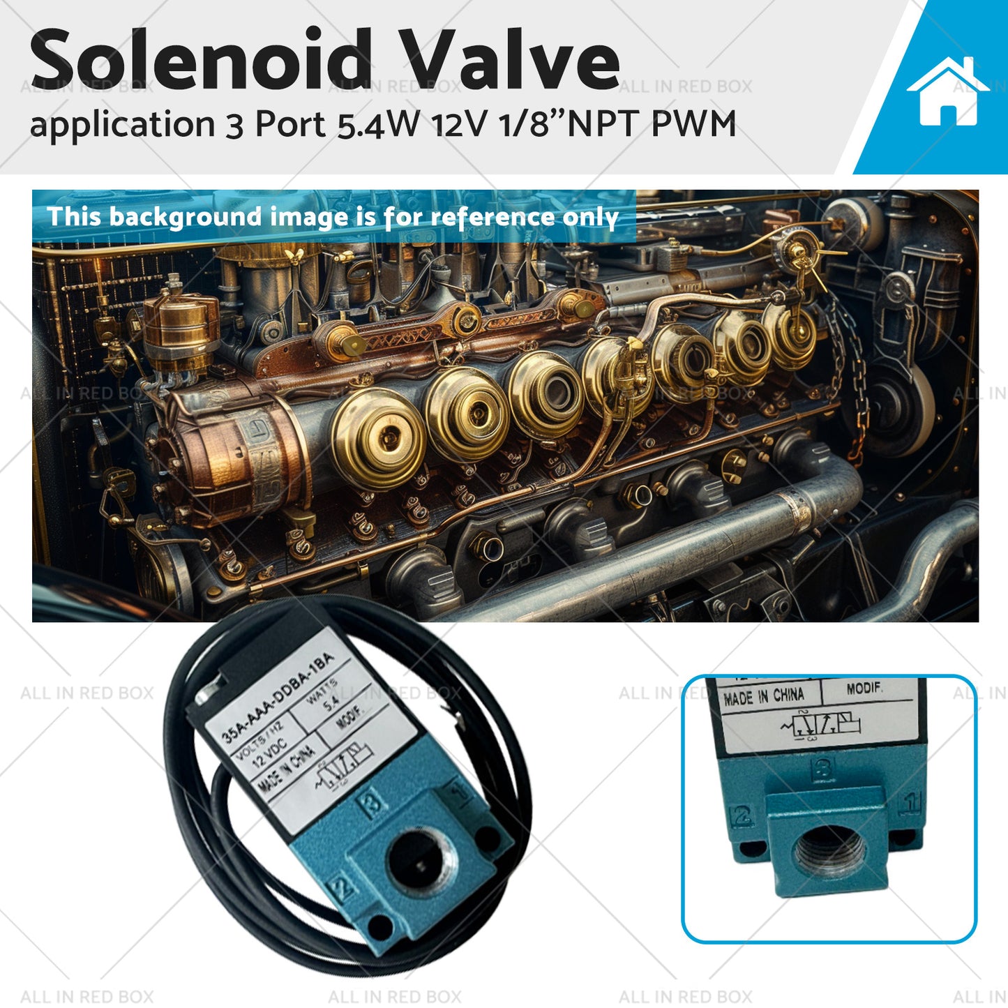 {{ 35A-AAA-DDBA-1BA Solenoid Valve application 3 Port 5. 4W 12V 1 or 8''NPT PWM }} - Buy Car Parts Online at {{ Kaka Auto Parts }}.