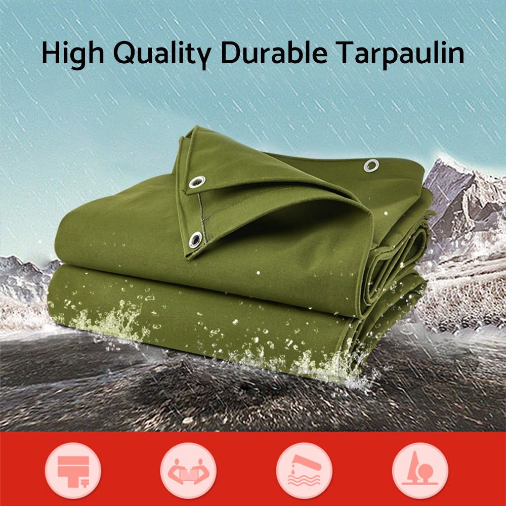 {{ 3 Sizes Army Heavy Duty Waterproof Canvas Tarp Tarpaulin Sun Blocked Dustproof }} - Buy Car Parts Online at {{ Kaka Auto Parts }}.