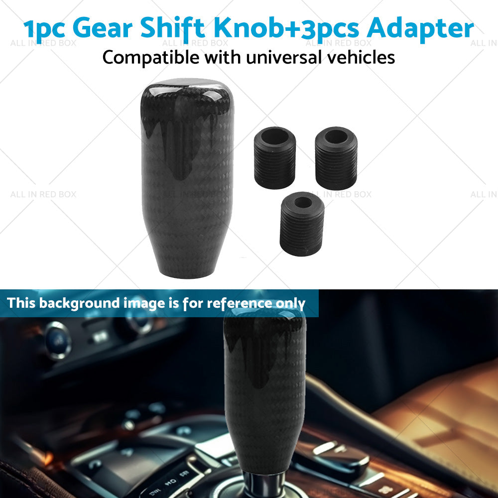 {{ 100percent Real Carbon Fiber Universal Car Gear Shift Knob Shifter with Adapter Black }} - Buy Car Parts Online at {{ Kaka Auto Parts }}.