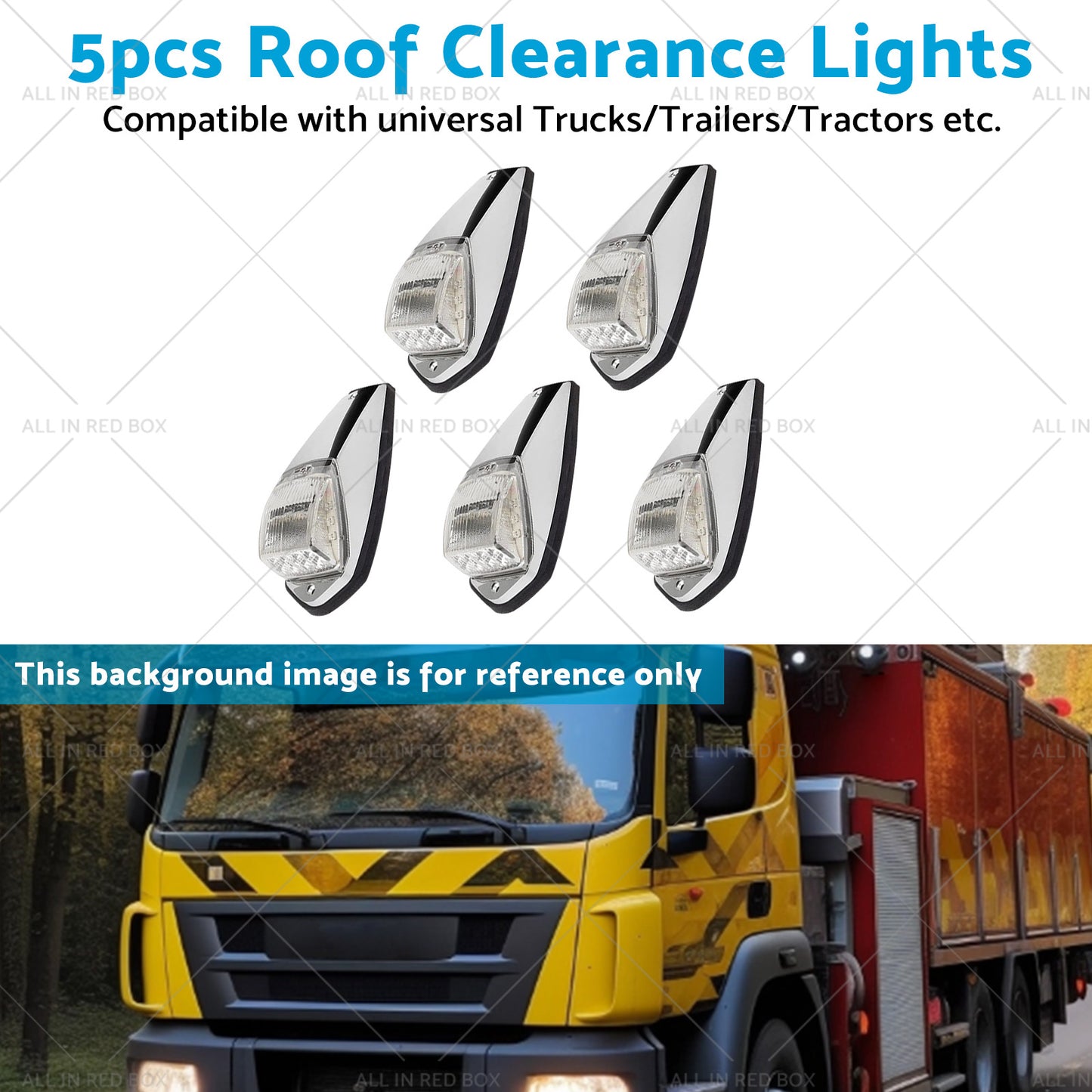 {{ 5pcs 12V LED Cab Marker Top Roof Light Suitable For Trucks Peterbilt Kenworth }} - Buy Car Parts Online at {{ Kaka Auto Parts }}.