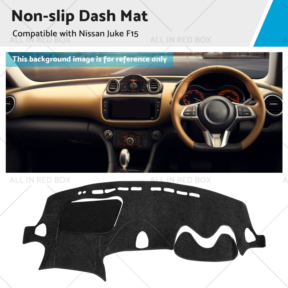 {{ Black Non-Slip Dash Mat Suitable For Nissan JUKE F15 2011-2019 Dashboard Cover }} - Buy Car Parts Online at {{ Kaka Auto Parts }}.