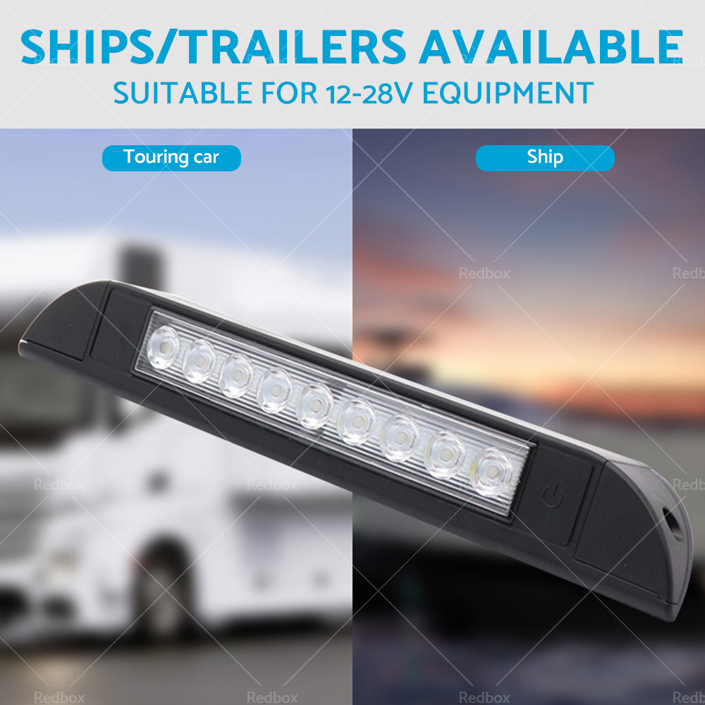 {{ 256mm 12V 9 LED Awning Light Touch Switch Strip Bar Caravan Camper Boat Marine }} - Buy Car Parts Online at {{ Kaka Auto Parts }}.