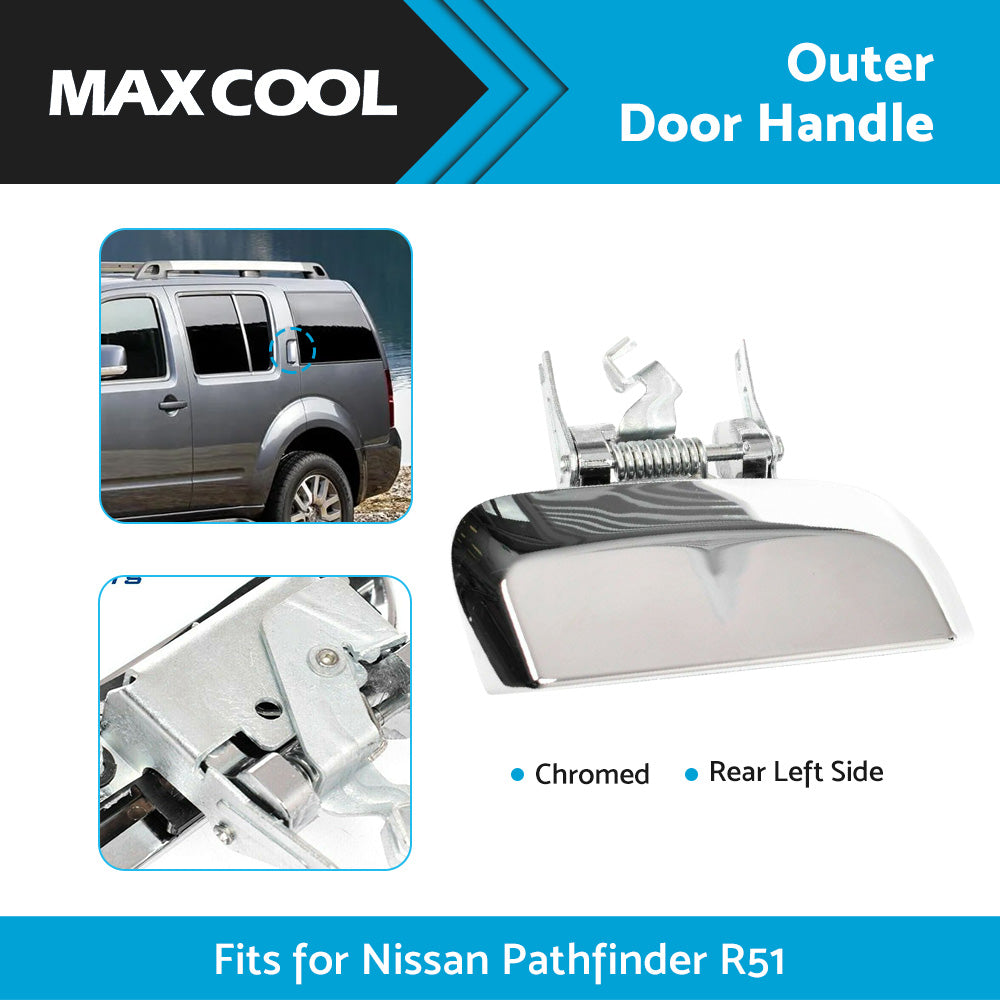 {{ REAR LH Left Hand Outer Door Handle Chrome For Nissan Pathfinder R51 2005-2013 }} - Buy Car Parts Online at {{ Kaka Auto Parts }}.