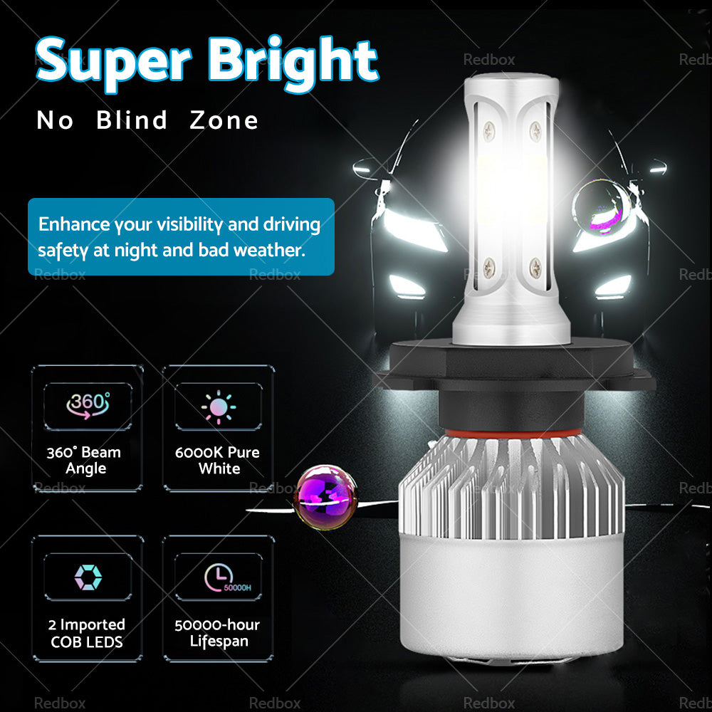 {{ 2x HB2 9003 H4 LED Headlight Globes Kit Hi or Low Beam 9000LM Brighter White }} - Buy Car Parts Online at {{ Kaka Auto Parts }}.
