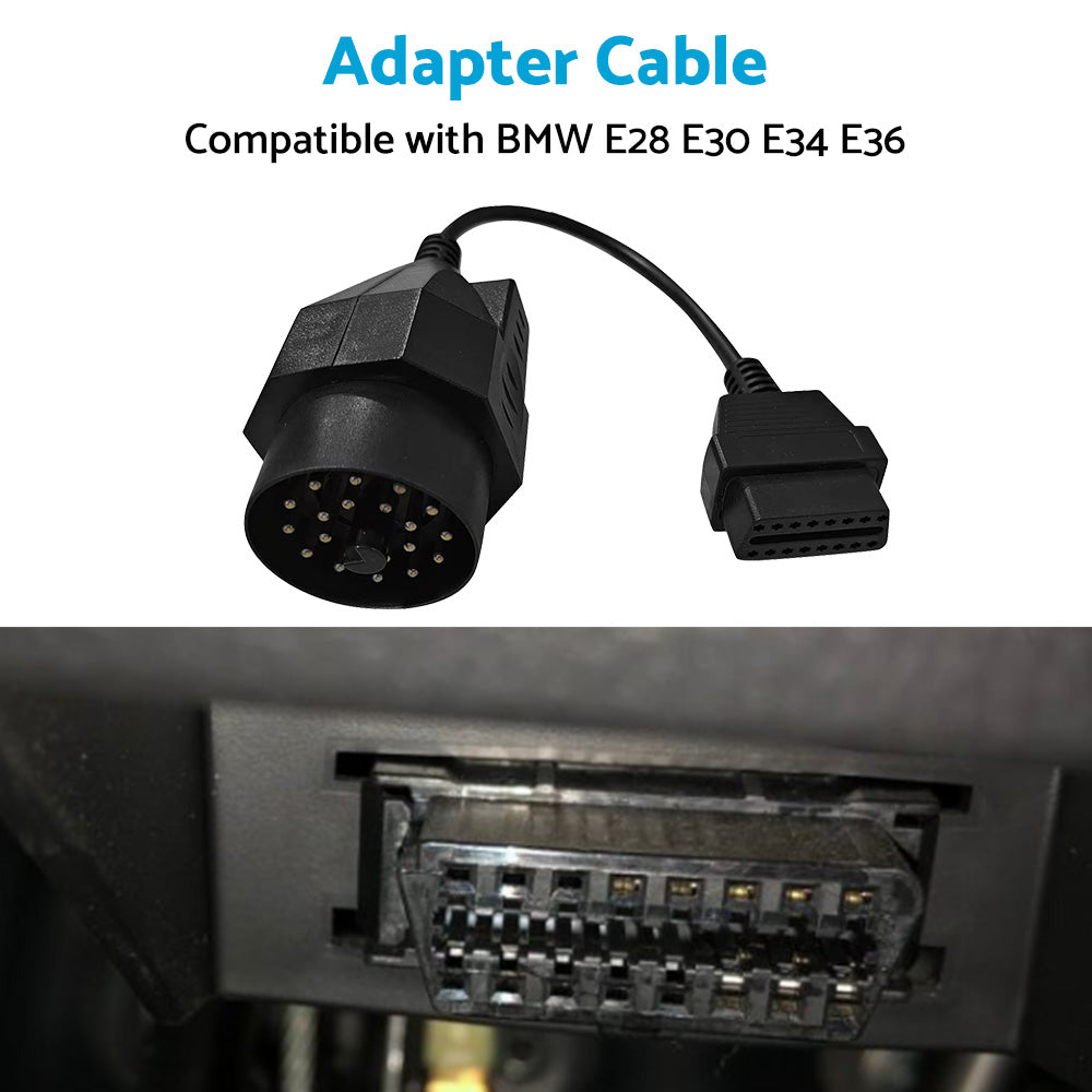 {{ 20 Pin to 16 Pin OBD2 Adapter Diagnostic Connector Cable for BMW E36 E38 E39 E46 }} - Buy Car Parts Online at {{ Kaka Auto Parts }}.