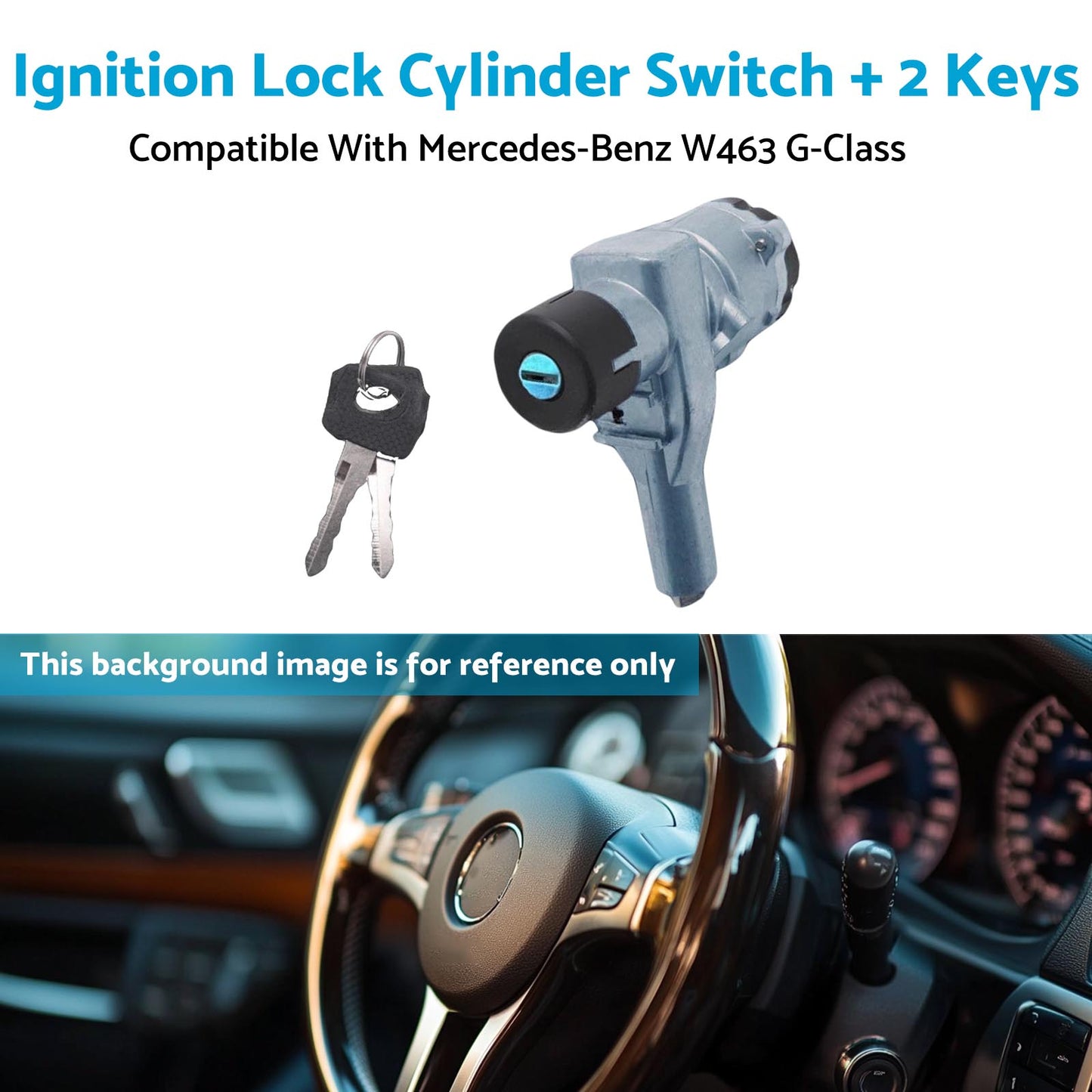 {{ Ignition Lock Cylinder Switch + 2Keys Suitable For Benz W463 G-Class 0014621630 }} - Buy Car Parts Online at {{ Kaka Auto Parts }}.