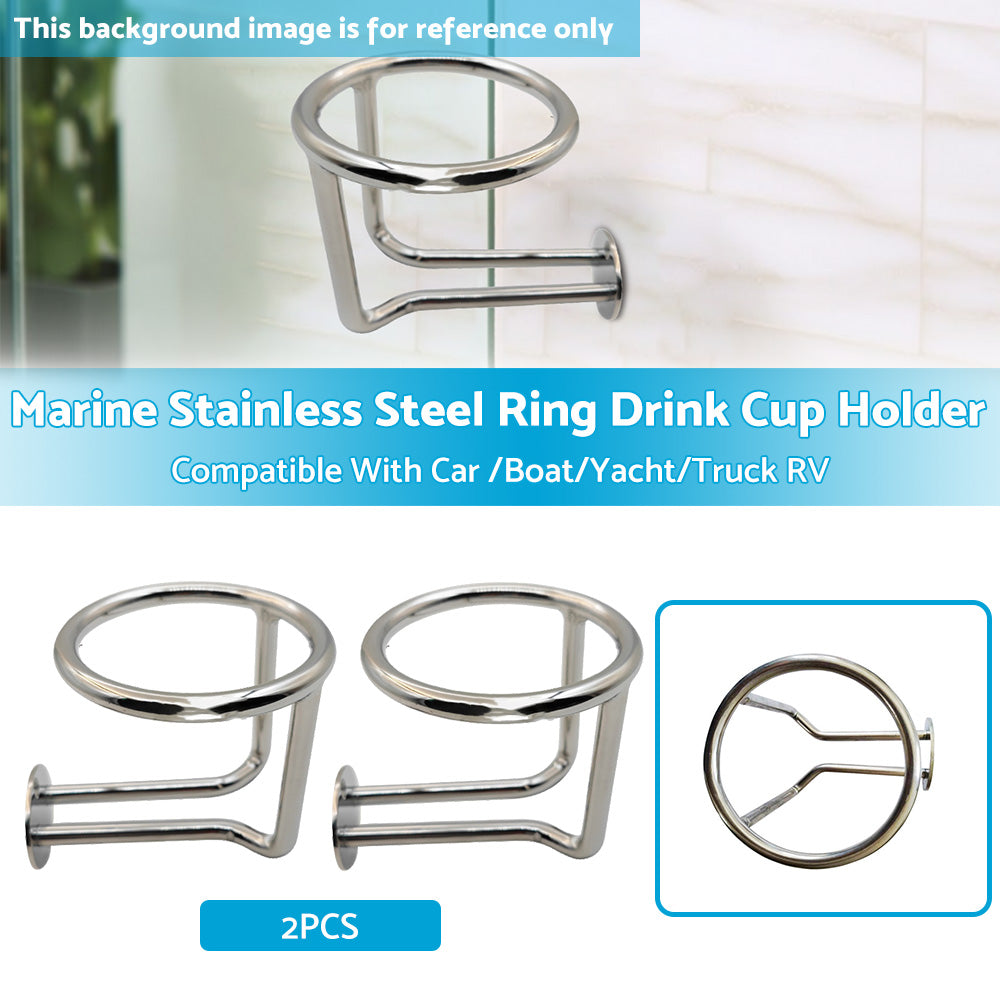 {{ 2X Marine Stainless Steel Ring Drink Cup Holder for Car Boat Yacht Truck RV }} - Buy Car Parts Online at {{ Kaka Auto Parts }}.