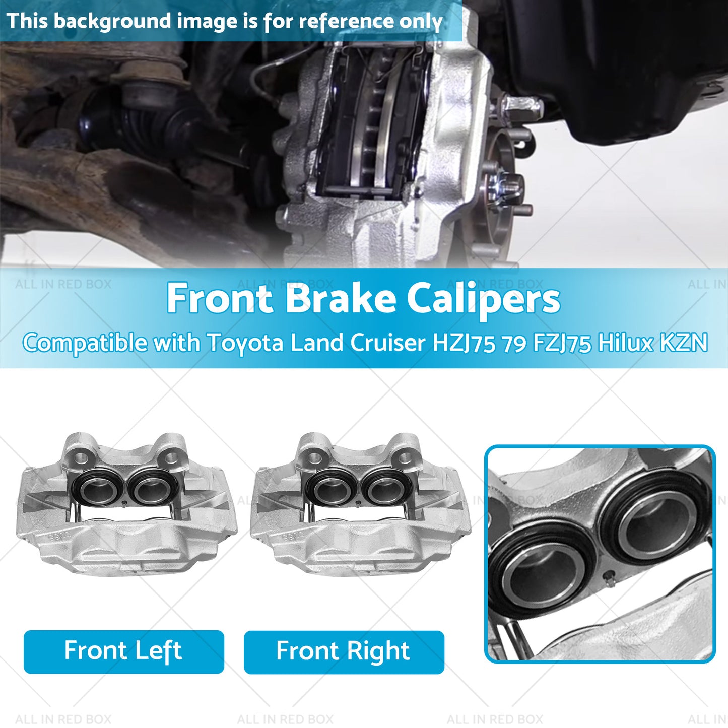 {{ 2x Front Brake Caliper Suitable For Toyota Land Cruiser HZJ75 79 FZJ75 Hilux KZN }} - Buy Car Parts Online at {{ Kaka Auto Parts }}.