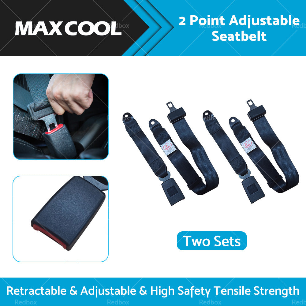 {{ 2 Set Car Truck 2 Point Retractable Adjustable Seat Lap Sash Belt Strap Seatbelt }} - Buy Car Parts Online at {{ Kaka Auto Parts }}.