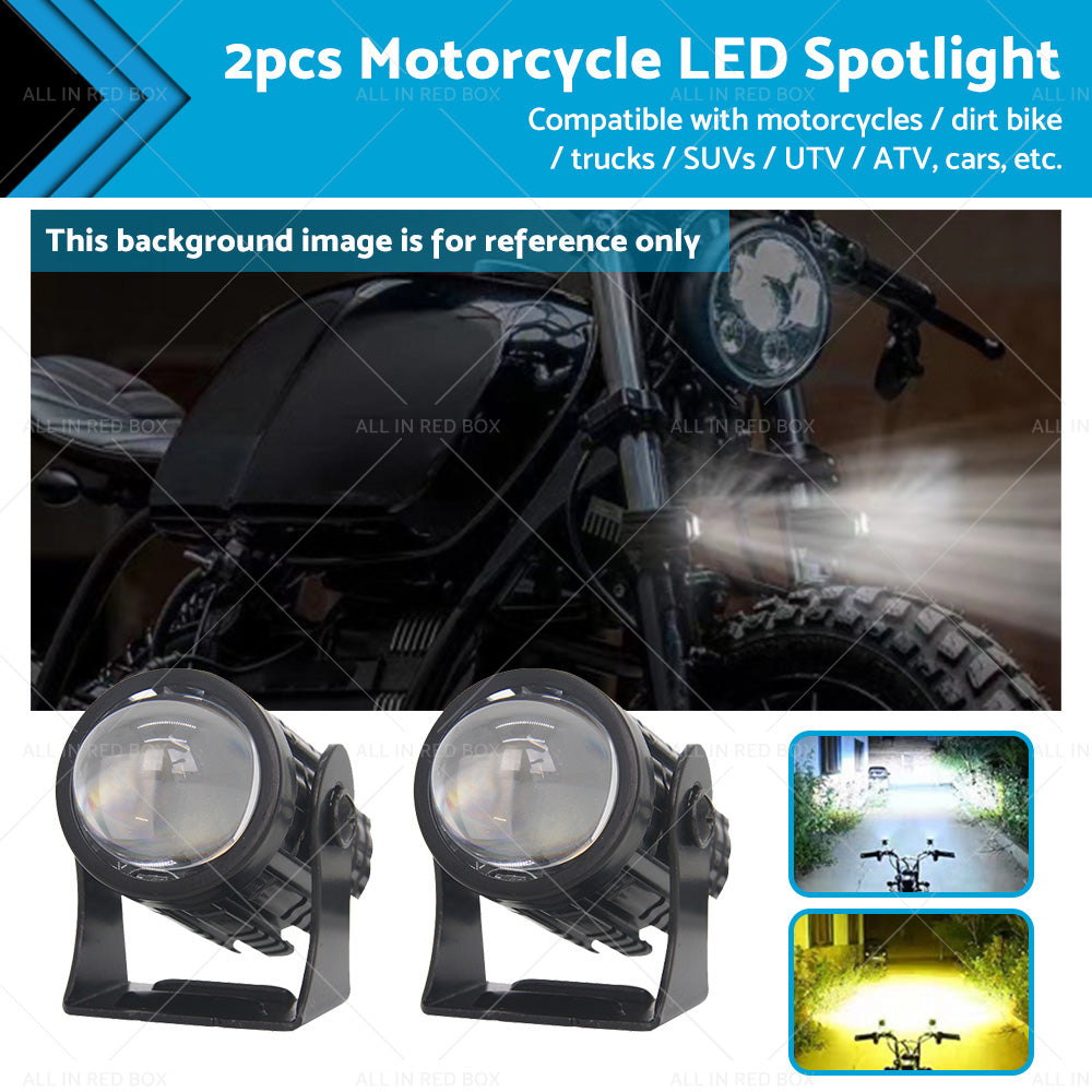 {{ 2X LED Motorcycle Headlight Spot Lights Car Driving Fog Lamp Yellow White 12-24V }} - Buy Car Parts Online at {{ Kaka Auto Parts }}.