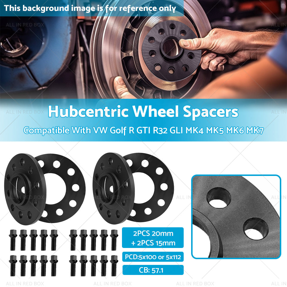 {{ 4 15mm 20mm Wheel Spacers Suitable For VW Golf MK4 MK5 MKV MK6 MK7 GTI R32 GLI }} - Buy Car Parts Online at {{ Kaka Auto Parts }}.