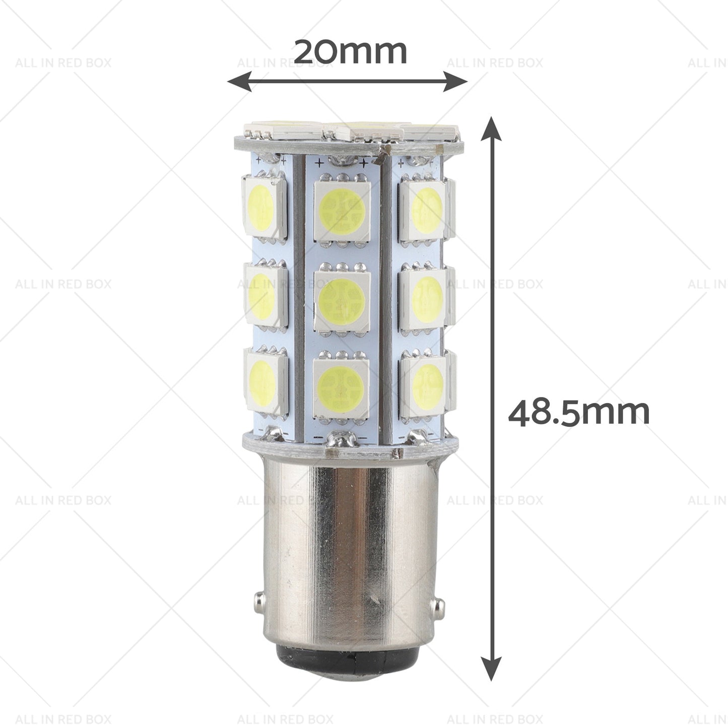 {{ 2x 12V BA15D LED White 27 SMD 5050 For Caravan Car Auto Indicator Signal Light }} - Buy Car Parts Online at {{ Kaka Auto Parts }}.