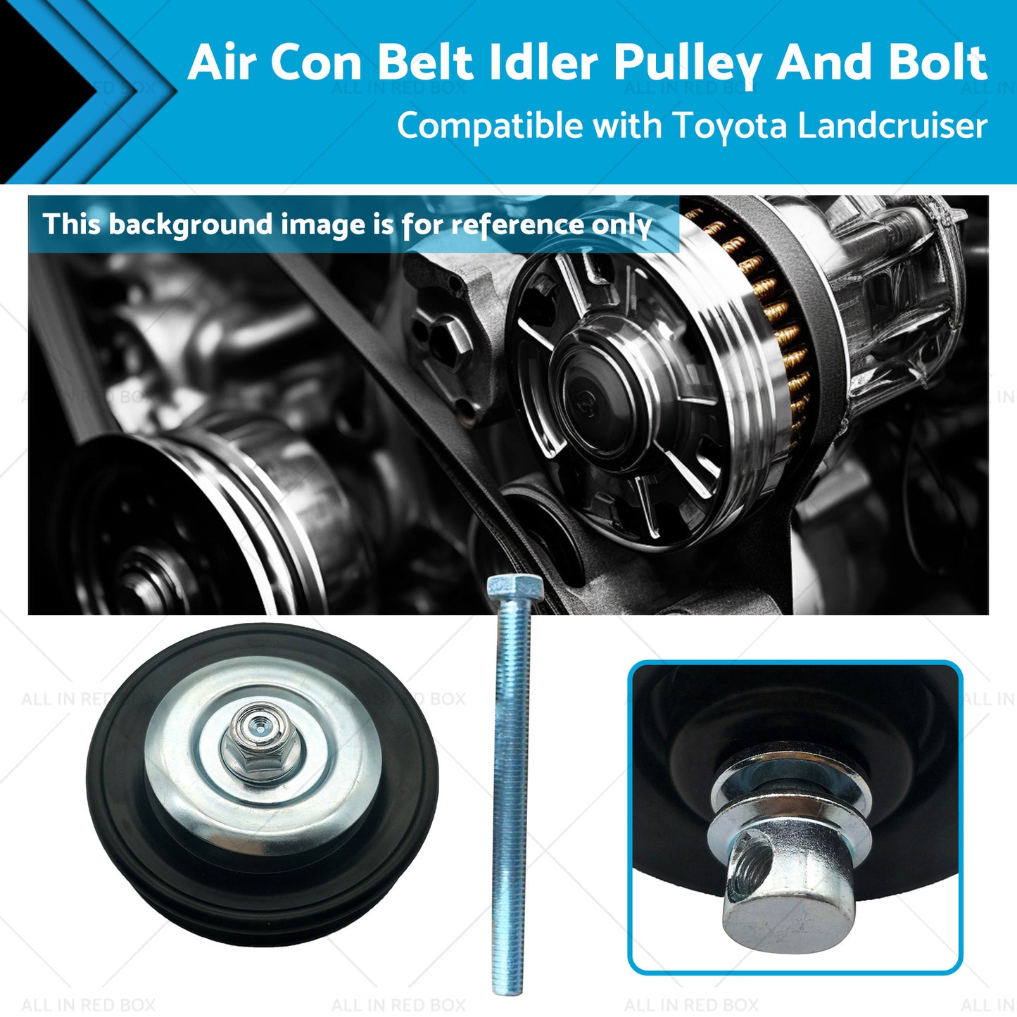 {{ Air Con Belt Idler Pulley And Bolt Suitable for Landcruiser HZJ80 HZJ105 90-99 }} - Buy Car Parts Online at {{ Kaka Auto Parts }}.