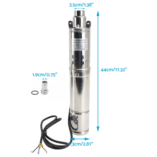 3in 48V 750W Solar Bore Pump Screw MPPT Submersible Deep Well Pump 140M