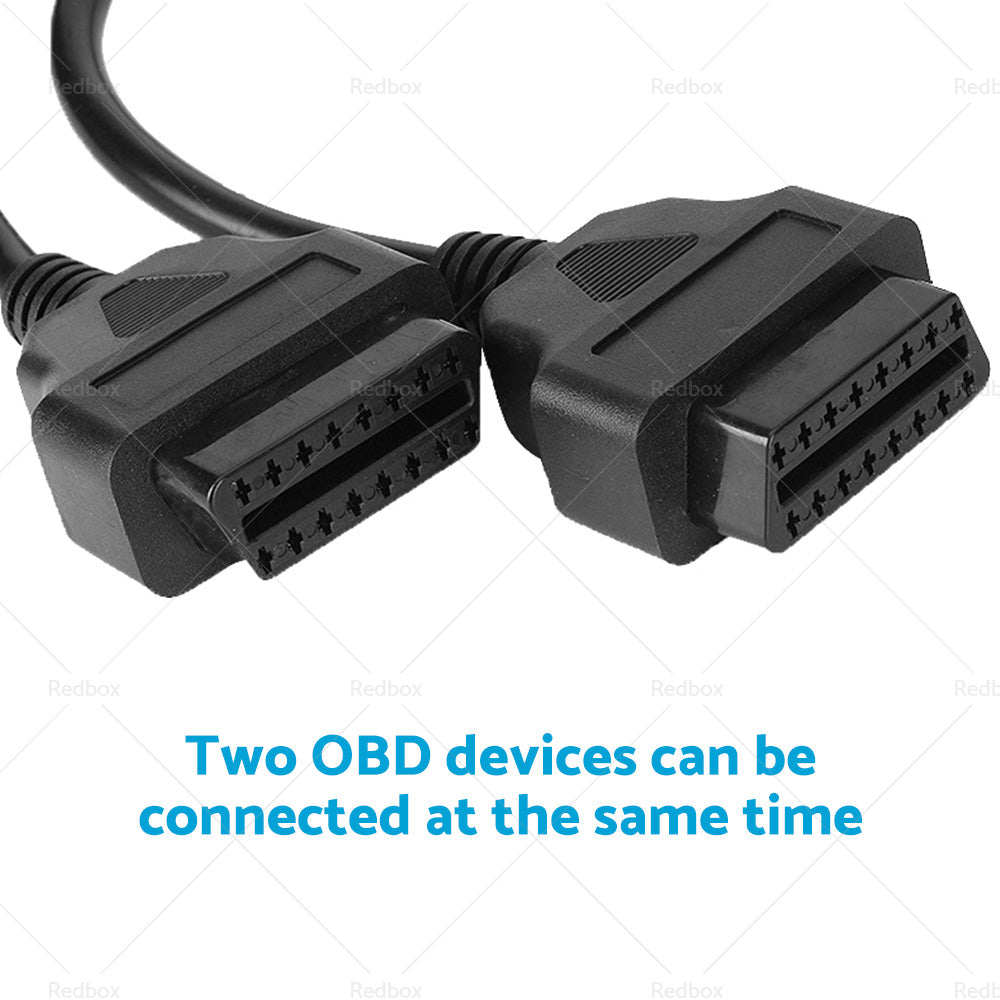 {{ OBD2 16 Pin Splitter Extension Cable Male to Dual Female 12inch or 30cm Y Lead }} - Buy Car Parts Online at {{ Kaka Auto Parts }}.