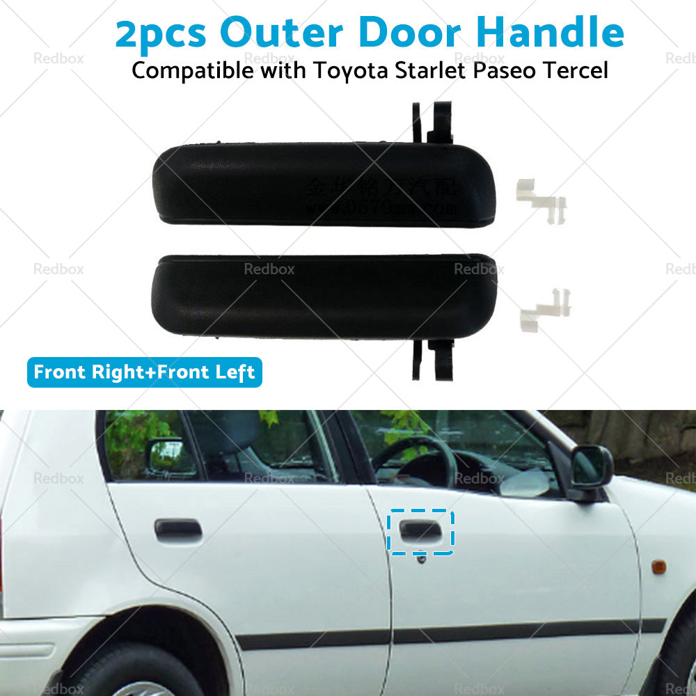 {{ Pair LHRH FRONT Outer Door Handle Suitable For Toyota Starlet EP91 96~99 Black }} - Buy Car Parts Online at {{ Kaka Auto Parts }}.