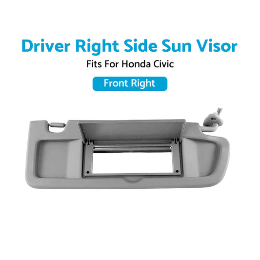 RH Right Hand Driver Side Sun Visor D. Grey For Honda Civic FD 2006~2012 Sedan