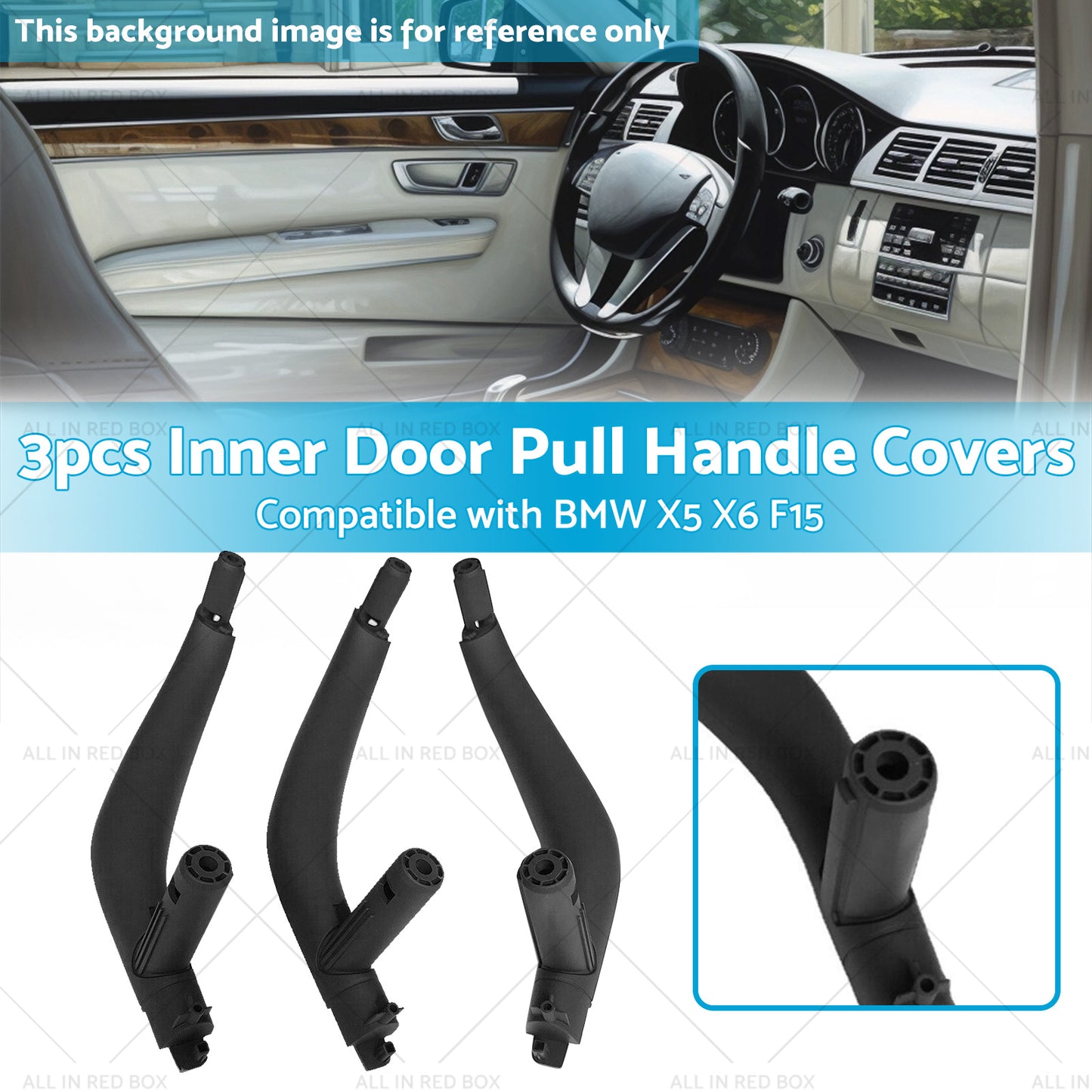 {{ 3x Inner Door Pull Handle Covers Suitable for BMW X5 X6 F15 F16 F85 }} - Buy Car Parts Online at {{ Kaka Auto Parts }}.