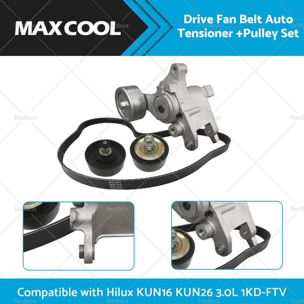 {{ Drive Fan Belt Auto Tensioner Pulley Suitable for Hilux KUN16 KUN26 3. 0L 1KD-FTV }} - Buy Car Parts Online at {{ Kaka Auto Parts }}.