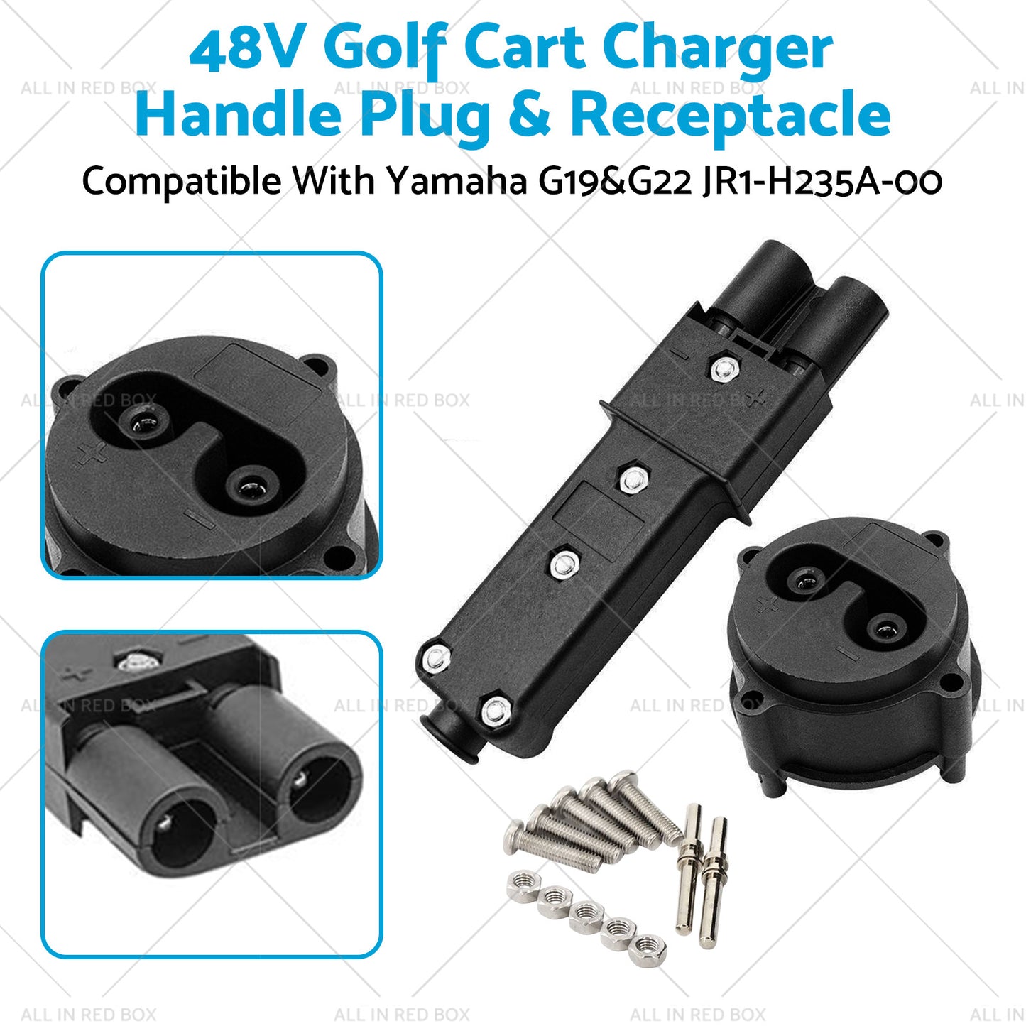 {{ 48V Golf Cart Charger Handle Plug and Receptacle Suitable For Yamaha G19 and G22 }} - Buy Car Parts Online at {{ Kaka Auto Parts }}.