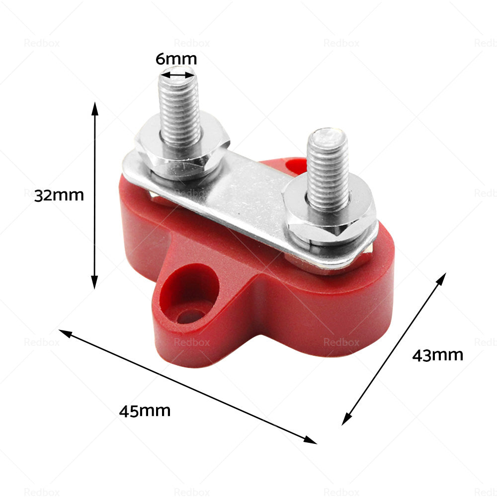 {{ M6 Bus Bar Terminal Block Heavy Duty Red Dual Power Distribution Stud }} - Buy Car Parts Online at {{ Kaka Auto Parts }}.