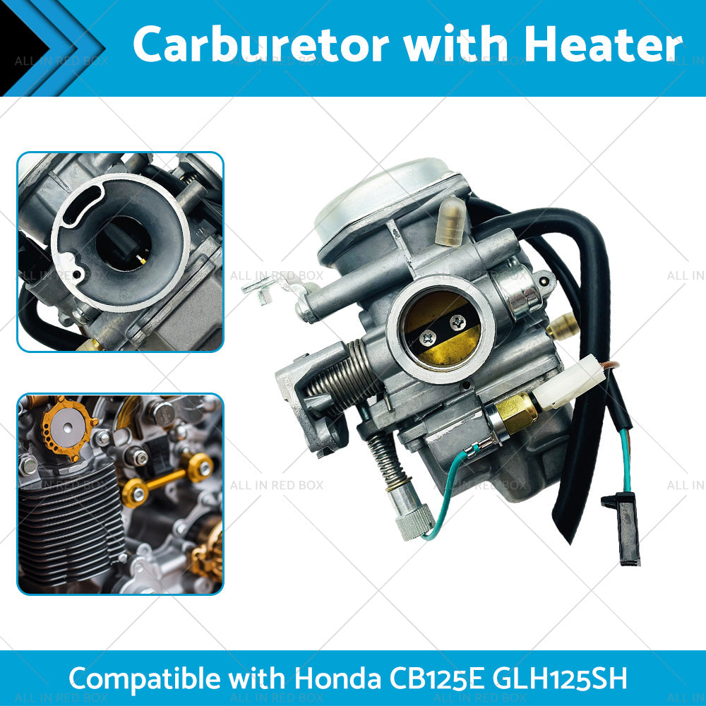 {{ Motorcycle Carburetor with Heater Suitable for Honda CB125E CB125 E GLH125SH AU }} - Buy Car Parts Online at {{ Kaka Auto Parts }}.