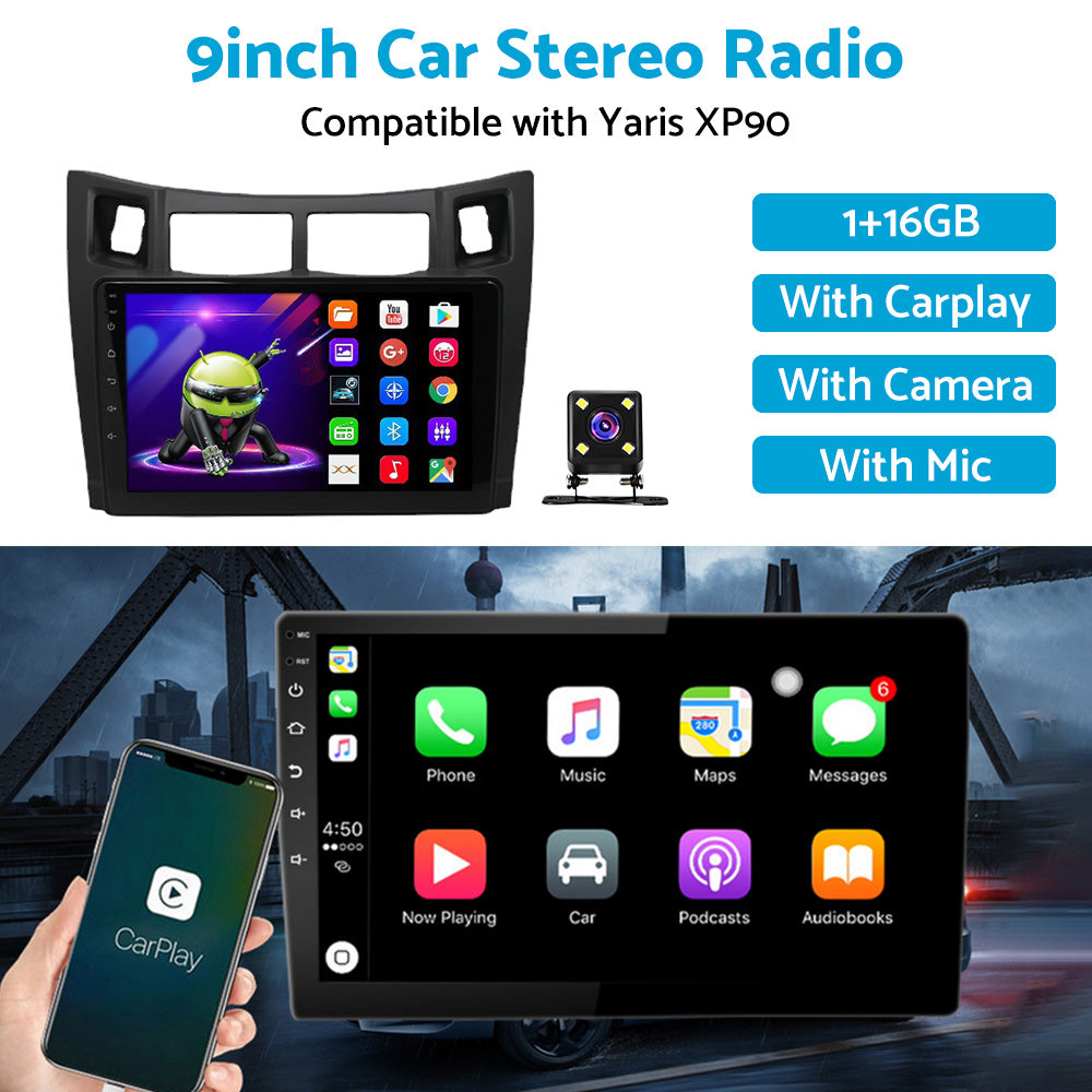 {{ Suitable For Toyota Yaris XP90 05-12 Android 11 Carplay Radio Head Unit GPS Navi }} - Buy Car Parts Online at {{ Kaka Auto Parts }}.