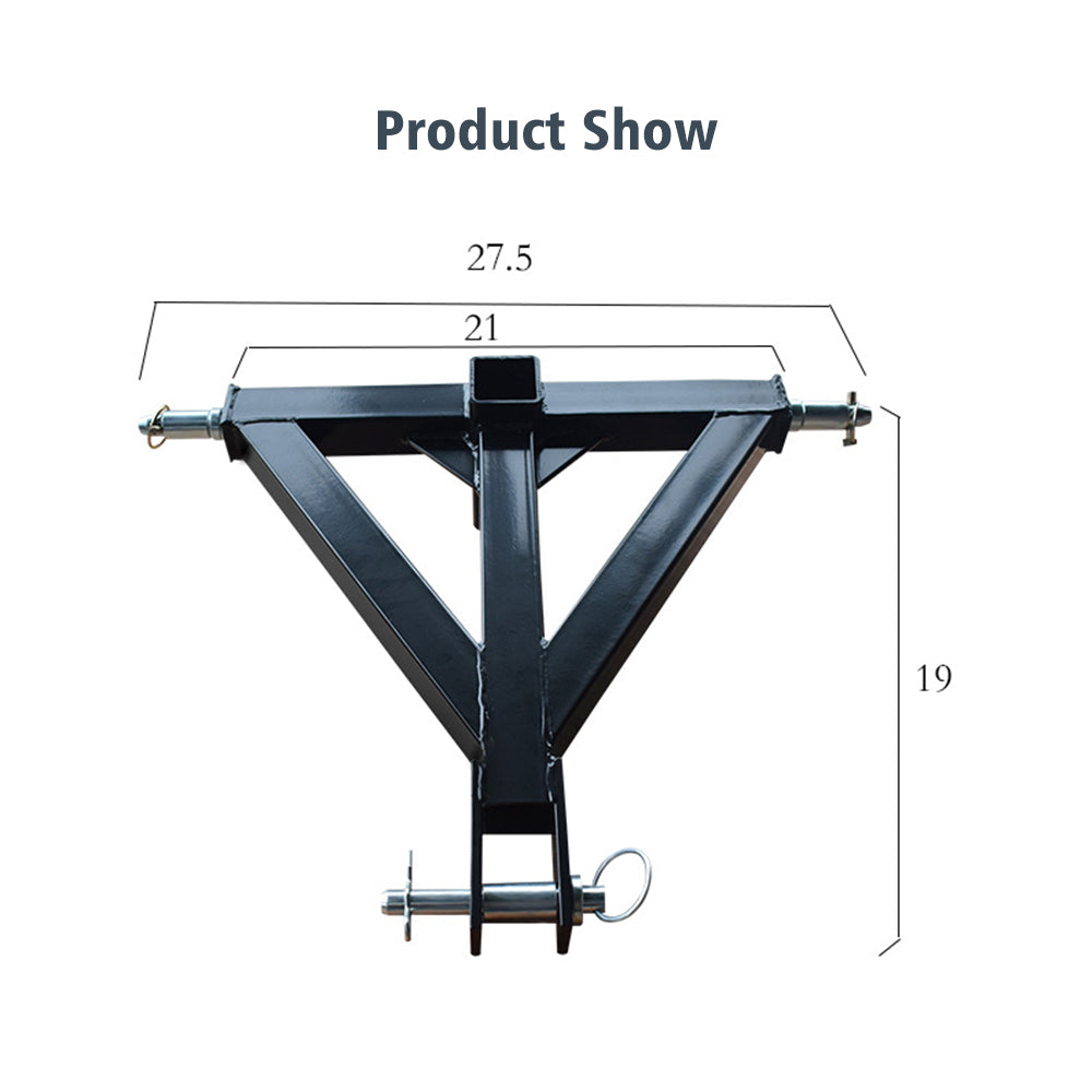 Heavy Duty 3-Point 2inch Receiver Trailer Hitch Drawbar Suitable For Cat.1 Tractor Tow Applications