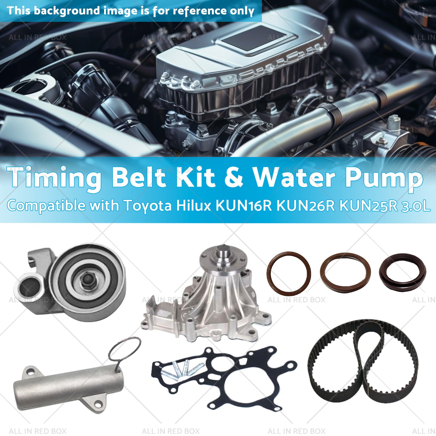 {{ Timing Belt Kit&Water Pump Suitable for Toyota Hilux KUN16R KUN26R 3.0L 05-17 }} - Buy Car Parts Online at {{ Kaka Auto Parts }}.