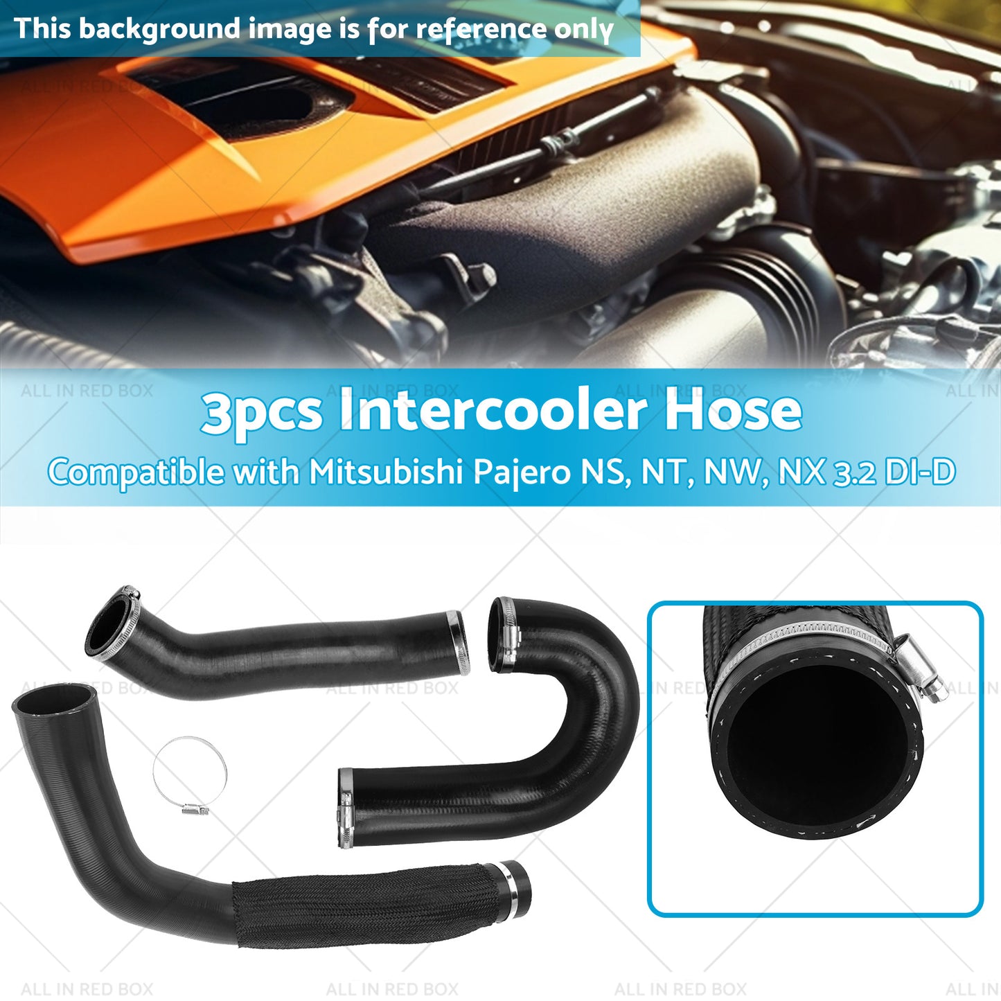 {{ 3x Intercooler HoseClamp Suitable for Mitsubishi Pajero NS-NT-NW-NX 3. 2L Diesel }} - Buy Car Parts Online at {{ Kaka Auto Parts }}.