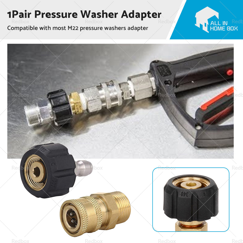 {{ 1Pair Pressure Washer Adapter 1 or 4 inch Quick Connect Coupler Kit M22-14 Adapter }} - Buy Car Parts Online at {{ Kaka Auto Parts }}.