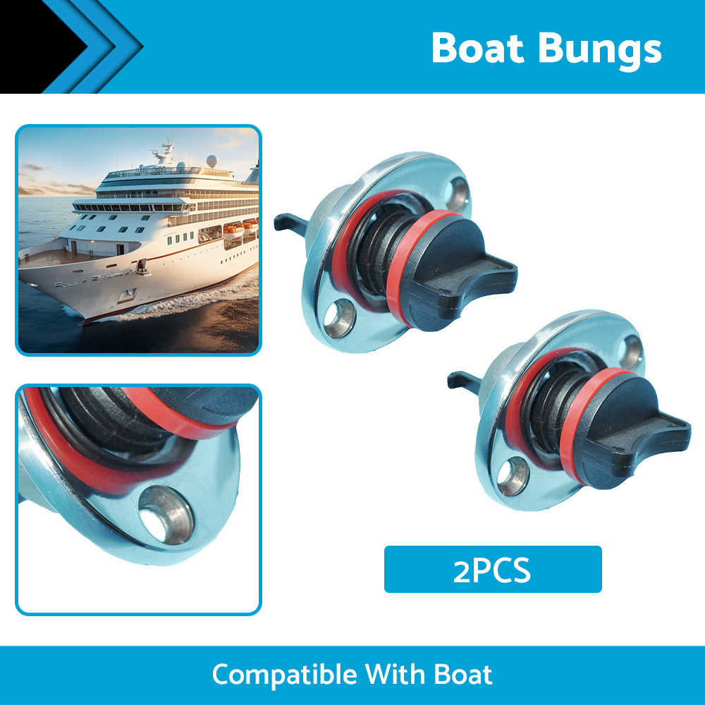 {{ 2x Boat Bungs Chrome Base with plastic Bung Coarse Thread Transom Bung Complete }} - Buy Car Parts Online at {{ Kaka Auto Parts }}.