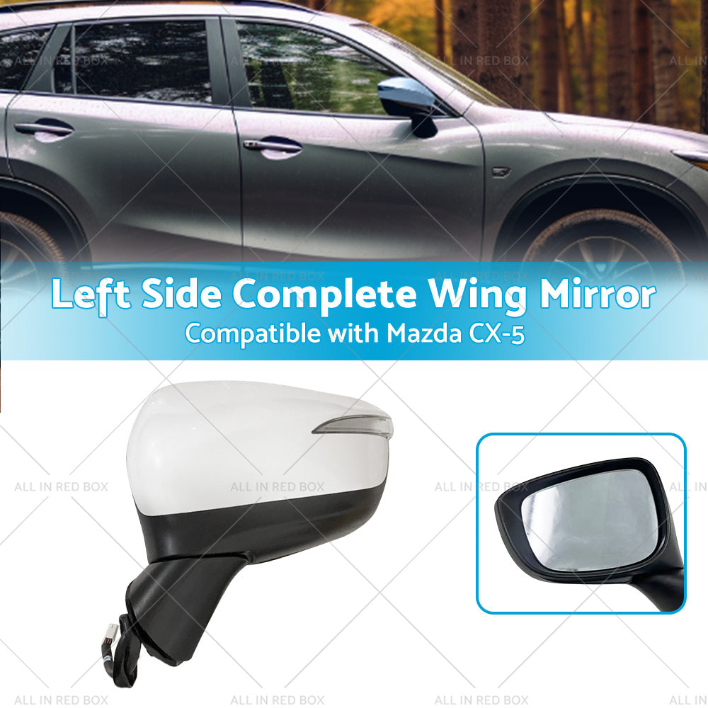 {{ LH Door Wing Mirror Suitable for Mazda CX-5 2015-2016 No BlindSpot 8 Wires White }} - Buy Car Parts Online at {{ Kaka Auto Parts }}.