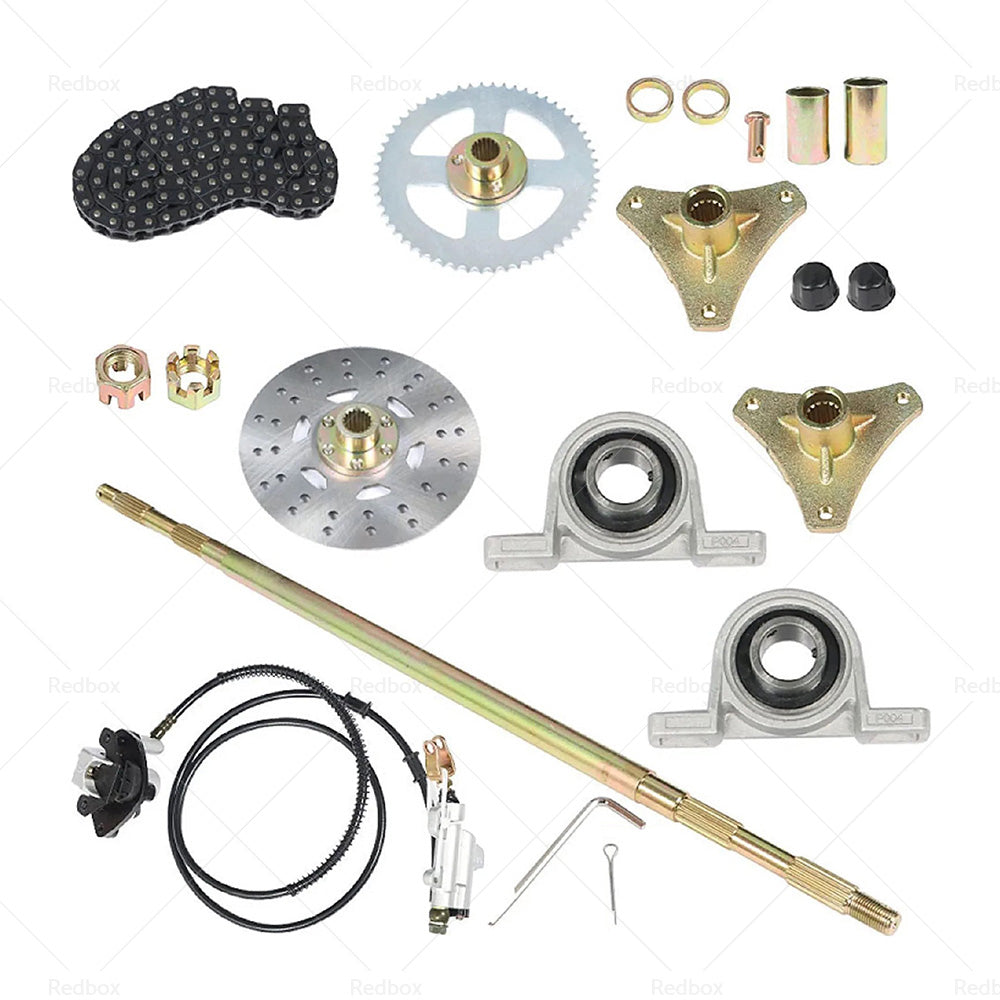 {{ Drift Trike Go Kart Rear Live Axle Kit, Chain,HubSprocket and HubBrake Assembly }} - Buy Car Parts Online at {{ Kaka Auto Parts }}.