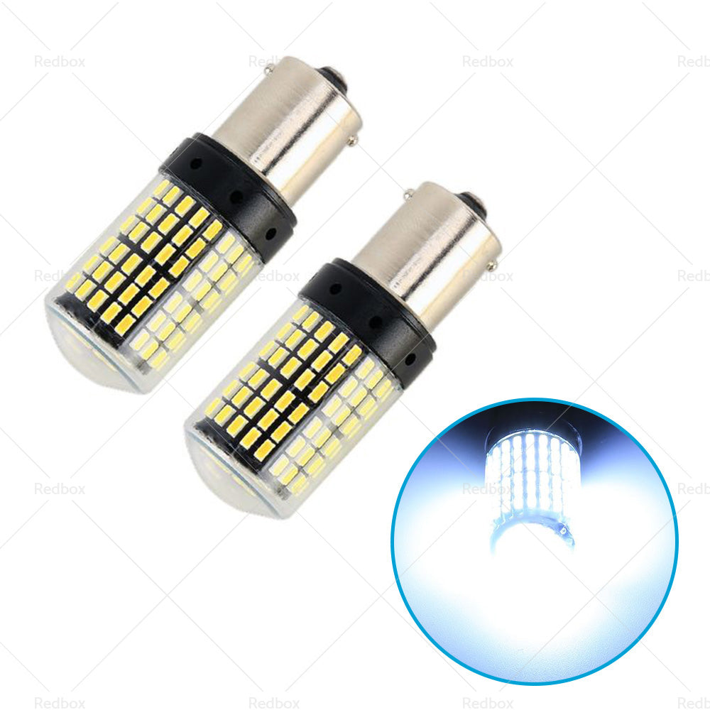 {{ 2X P21 or 5W BAY15D 1157 144SMD White LED Canbus Stop Tail Brake Light Bulbs }} - Buy Car Parts Online at {{ Kaka Auto Parts }}.