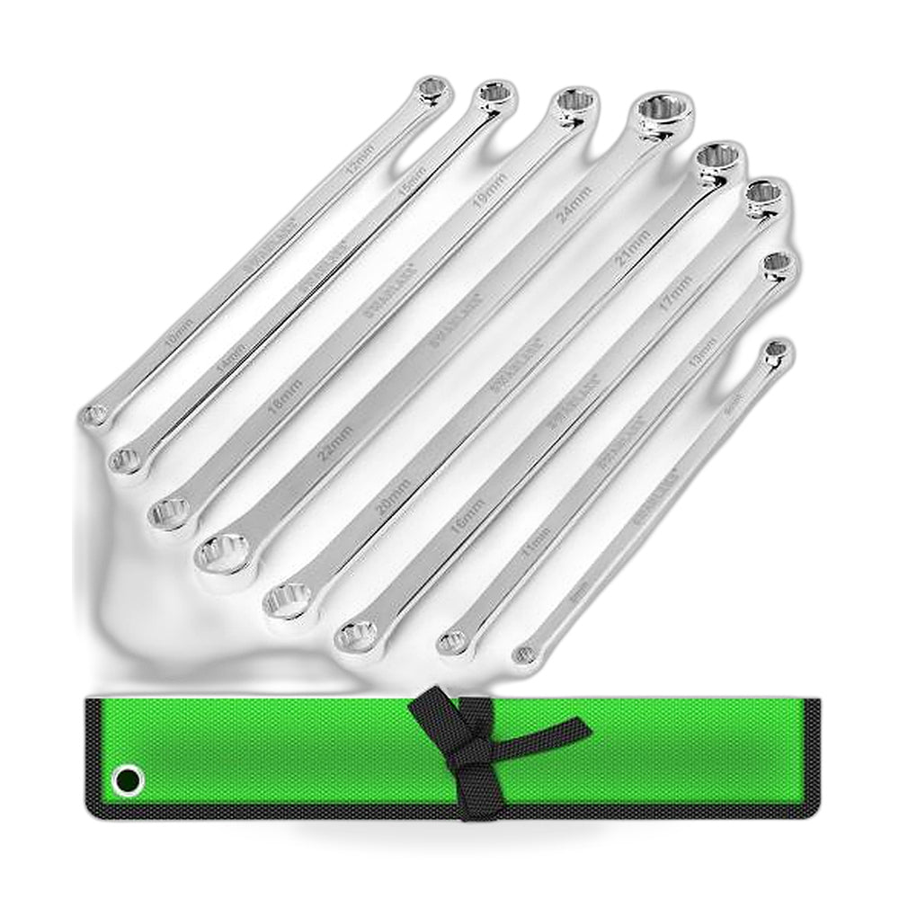 8x Extra Long Aviation Spanner Set CRV Wrench Double Ring with Bag 8¡§C24mm