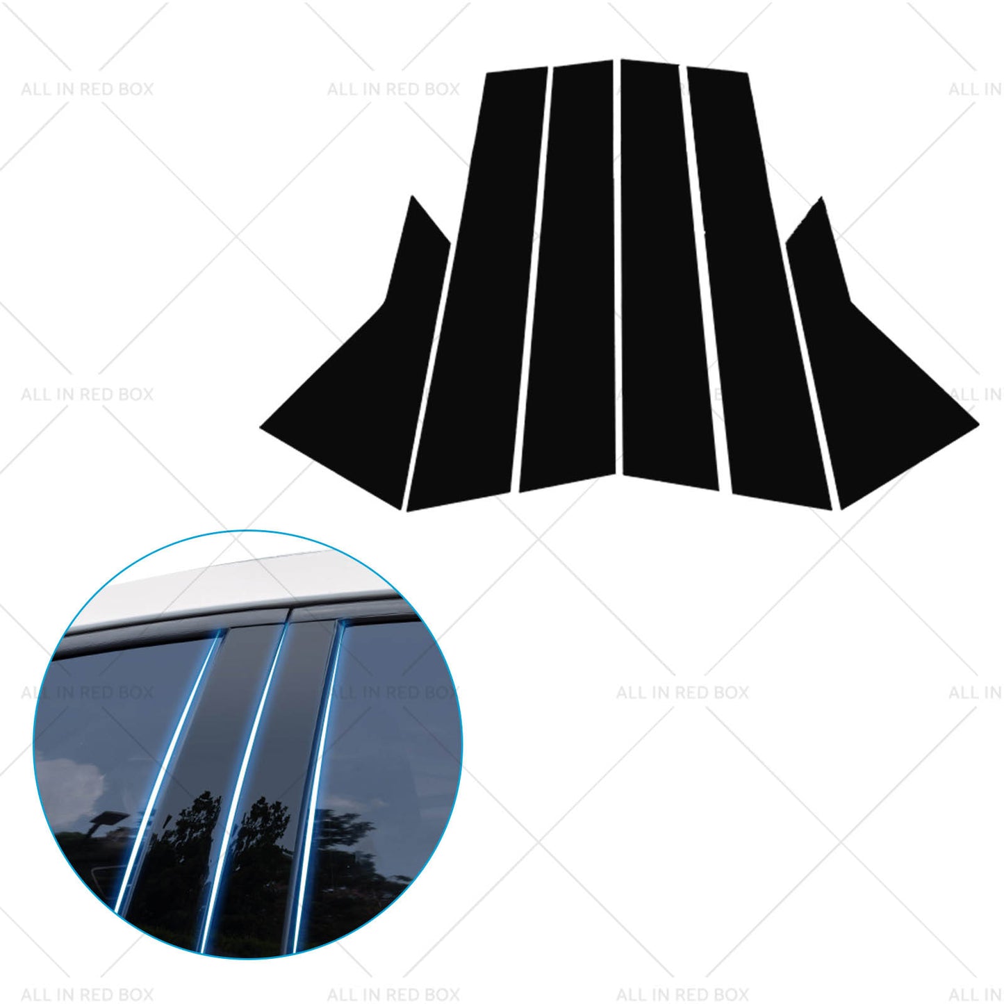 {{ 6x Black Pillar Post Cover Trims Suitable for 2022 Honda Civic }} - Buy Car Parts Online at {{ Kaka Auto Parts }}.