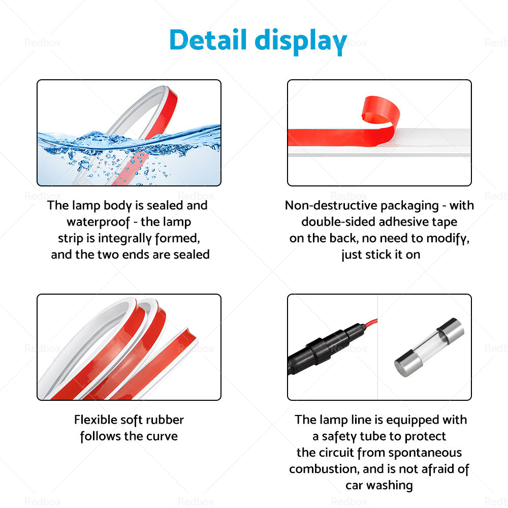 {{ 1. 8M Start Scan Dynamic LED DRL Car Hood Light Strip Daytime Running Light }} - Buy Car Parts Online at {{ Kaka Auto Parts }}.