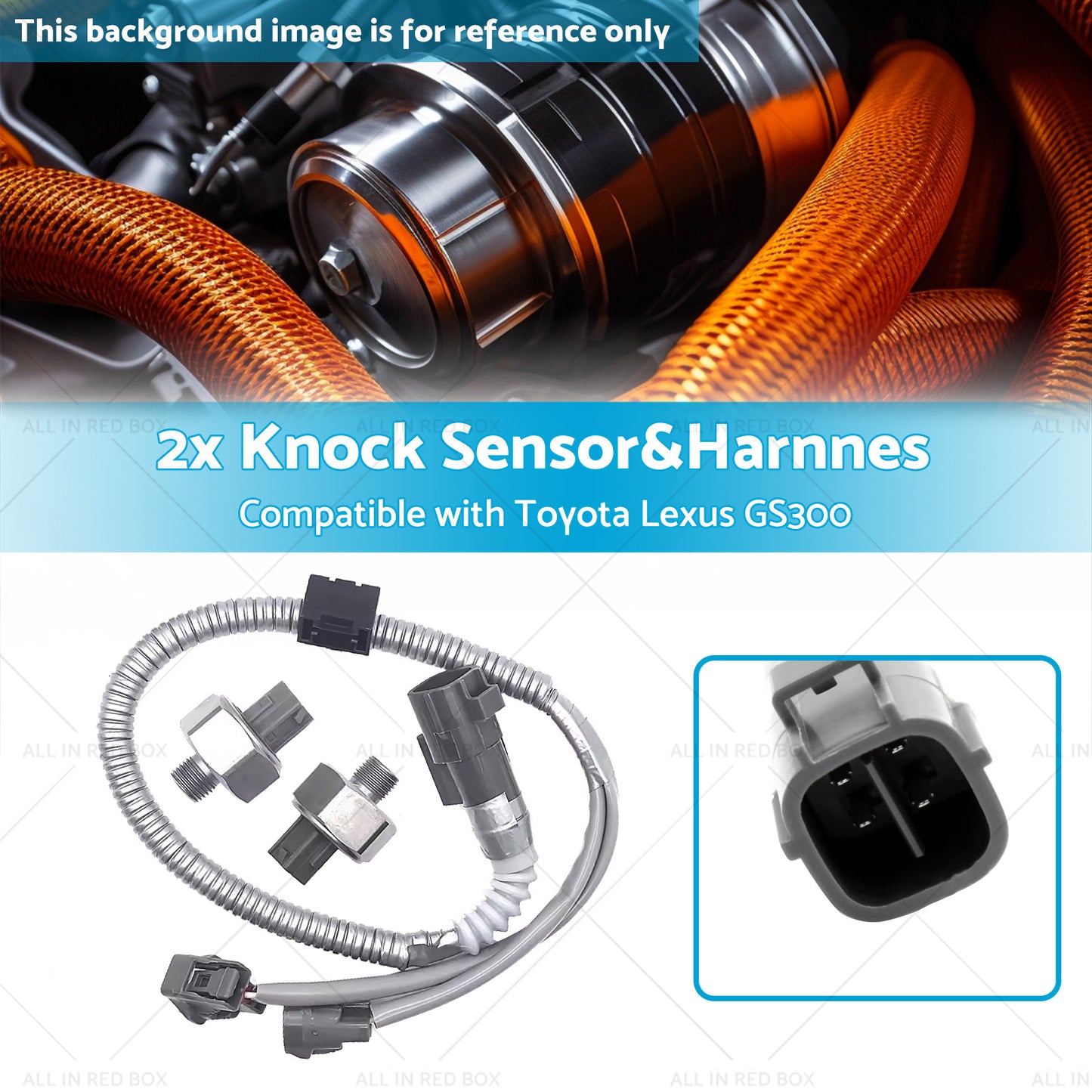 {{ 89615-12090 2x Knock Sensor and Harnnes Suitable for Toyota Lexus GS300 3. 0L 4Runner }} - Buy Car Parts Online at {{ Kaka Auto Parts }}.
