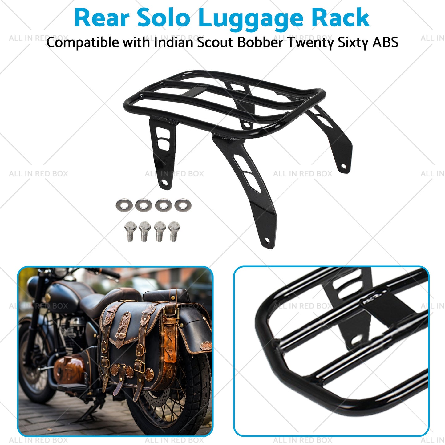 {{ Motorcycle Rear Solo Luggage Rack Suitable For Indian Scout Bobber Twenty Sixty }} - Buy Car Parts Online at {{ Kaka Auto Parts }}.