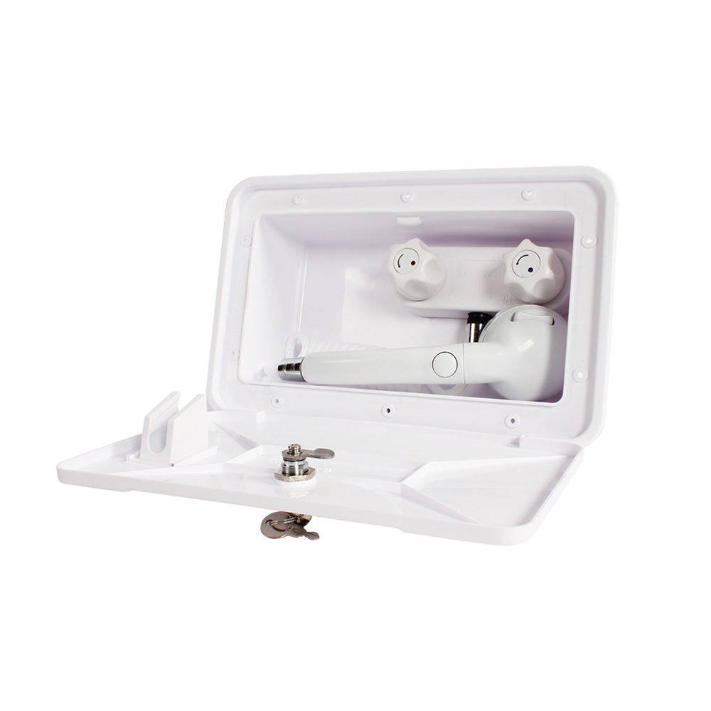 {{ 1 Set External RV Caravan Shower Box Exterior Faucet Camper Trailer Boat White }} - Buy Car Parts Online at {{ Kaka Auto Parts }}.