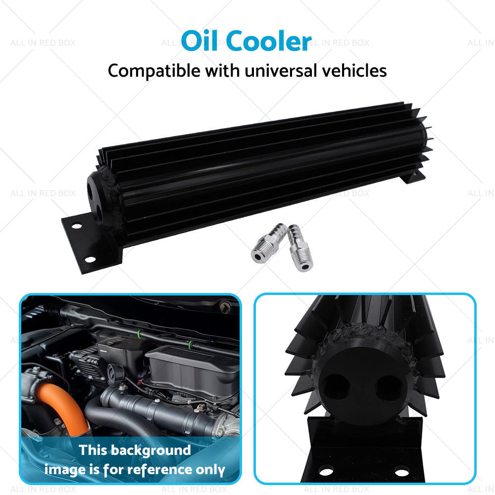 {{ Oil Cooler Universal 12'' Aluminum Dual Pass Finned Transmission W Fittings SL }} - Buy Car Parts Online at {{ Kaka Auto Parts }}.