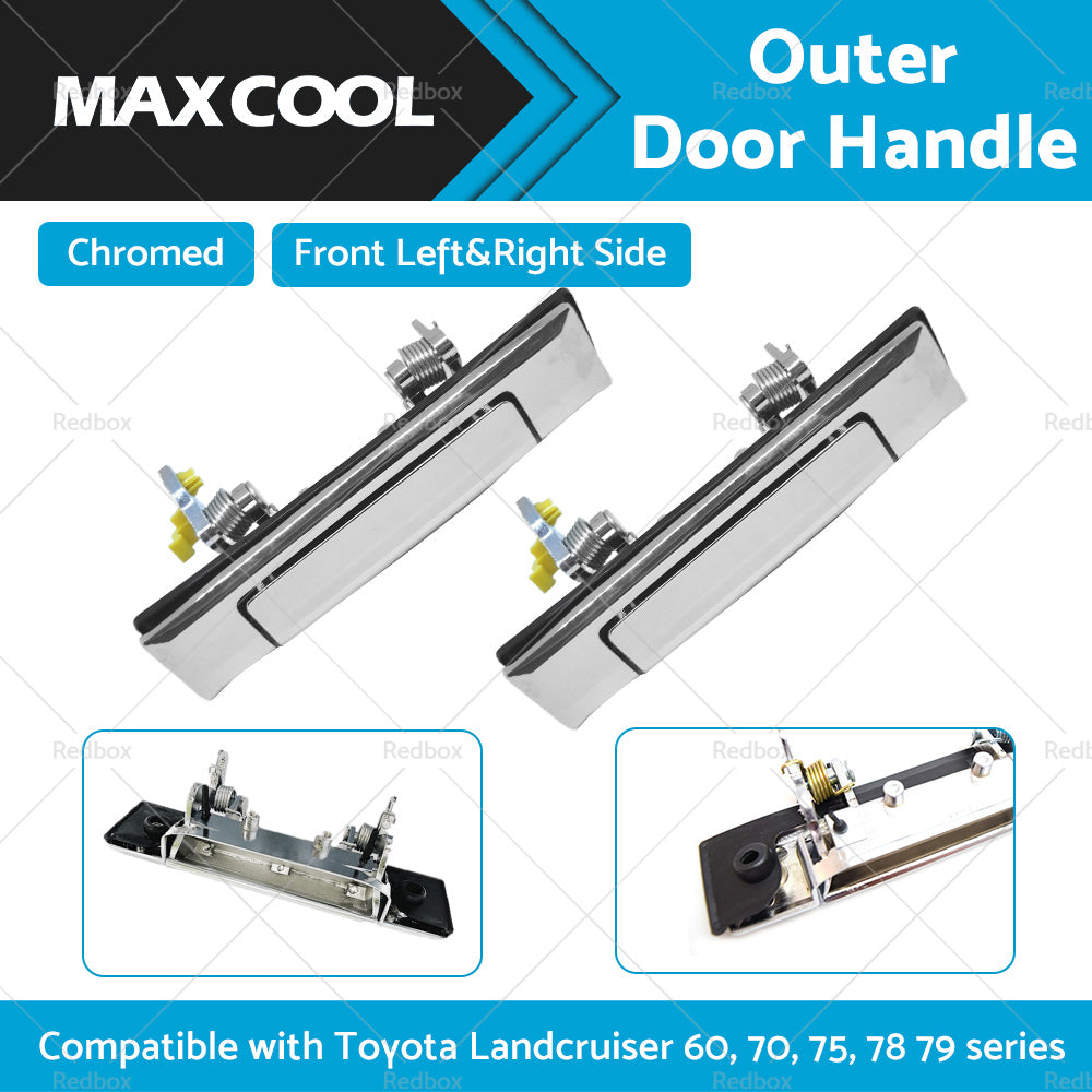 {{ PAIR Chrome Door Handles Suitable for Toyota Landcruiser 60 70 75 78 79 80-07 }} - Buy Car Parts Online at {{ Kaka Auto Parts }}.